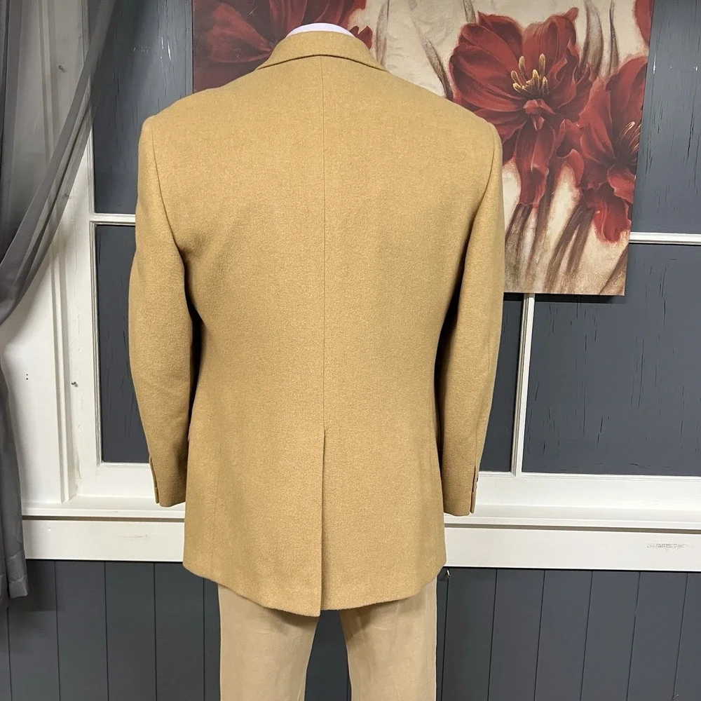 Vintage Brooks Brothers Camel Hair Blazer Jacket Sport Coat Mens 43R Khaki